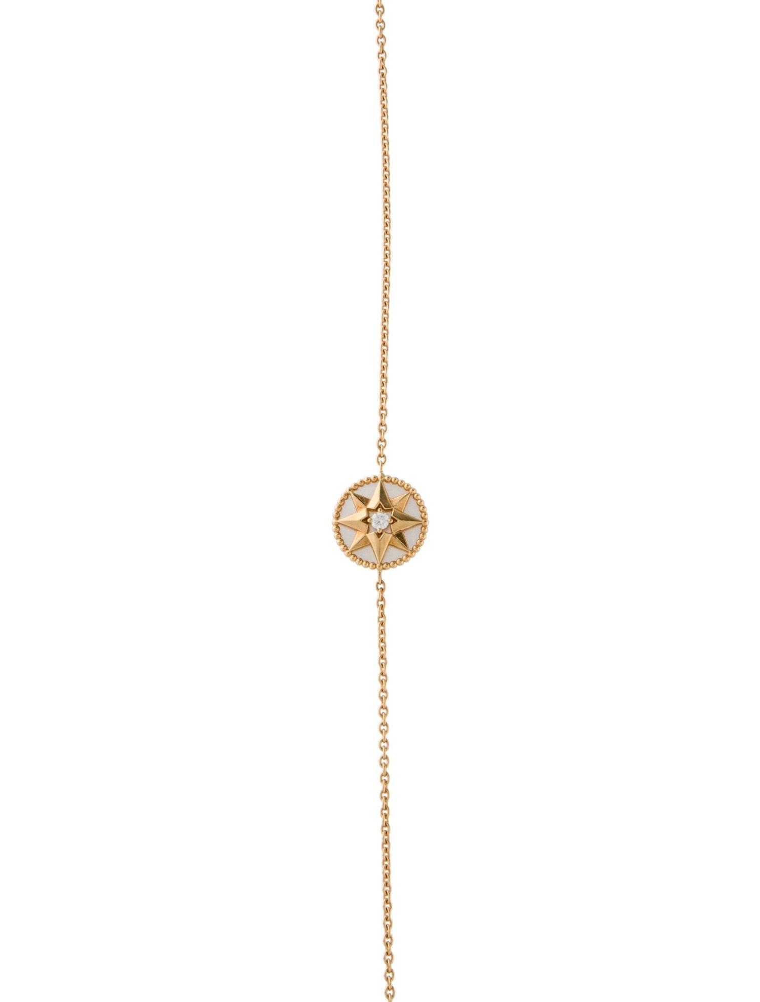 Christian Dior 18K Mother of Pearl & Diamond Rose des Vents Long Station Necklace